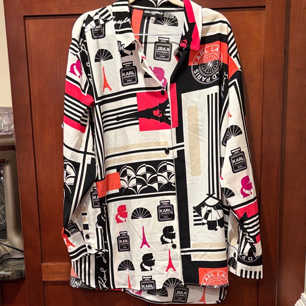 Karl Lagerfeld Paris Multicolor Blouse sz 1X-NWT